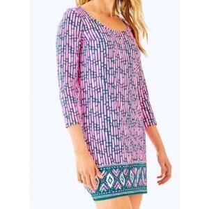 Lilly Pulitzer Pink Blue Mandevilla Slatehouse Beacon Dress Women's size XS